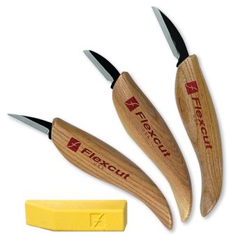 Дърворезбарски комплект Flexcut KN500 3-Knife Starter Set 1