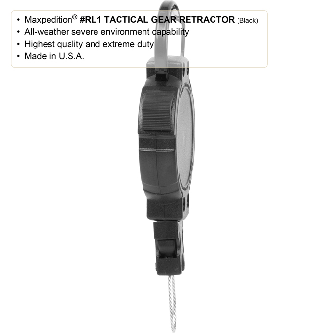 Maxpedition Tactical Gear Retractor - Large - Snap Ring RL1 3