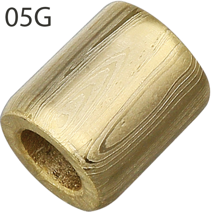 Grindworx  Gold Plated Damascus Barrel Beads 4