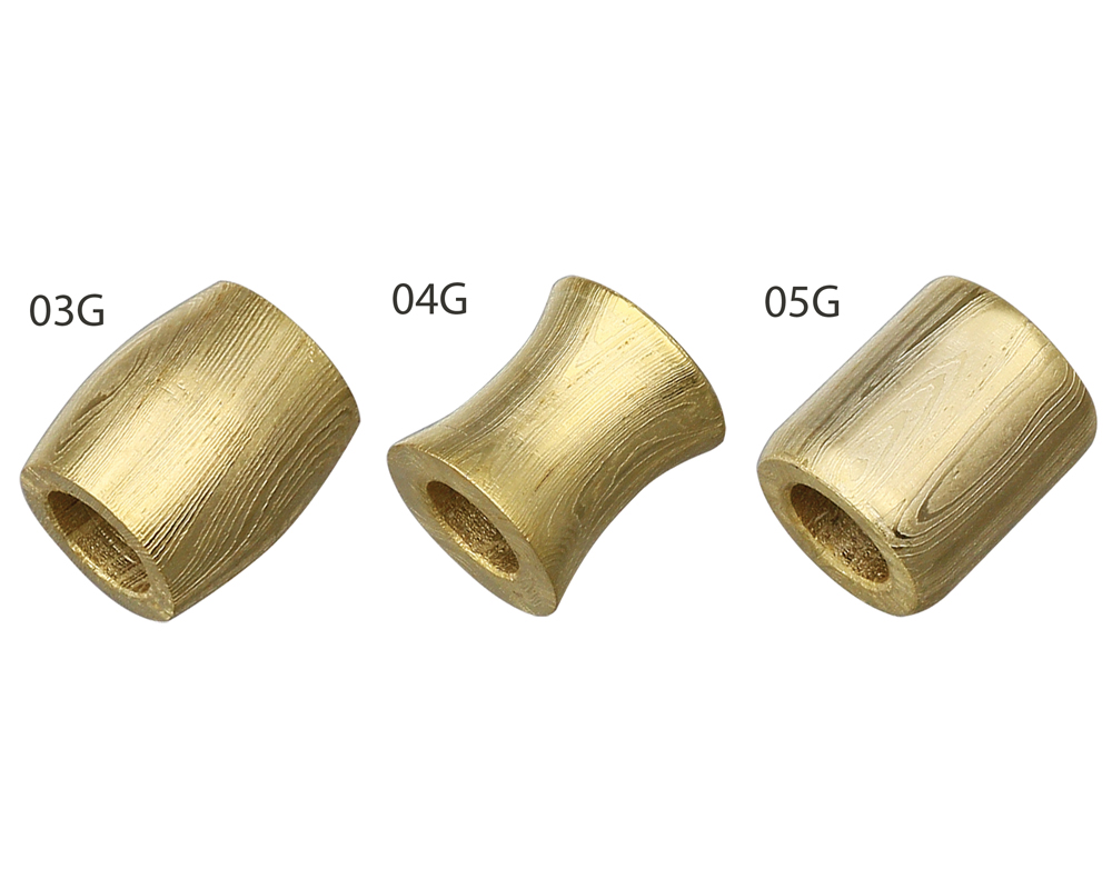 Grindworx  Gold Plated Damascus Barrel Beads 1