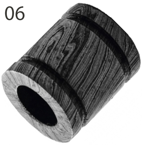 Grindworx Damascus Barrel Beads 6
