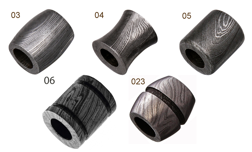 Grindworx Damascus Barrel Beads 1