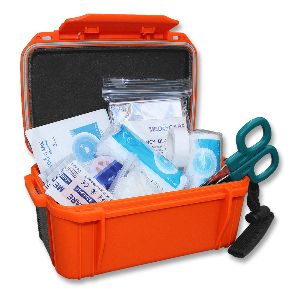Комплект първа помощ  Mil-Tec CAMPING FIRST AID KIT WATERPROOF ORANGE 2