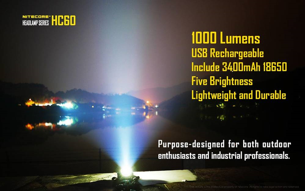 Челна лампа Nitecore HC60 3