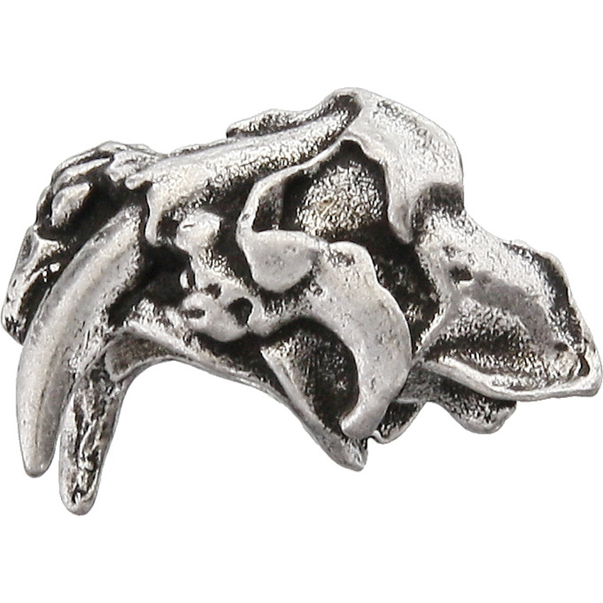 Schmuckatelli Sabretooth Skull Bead Pewter 1