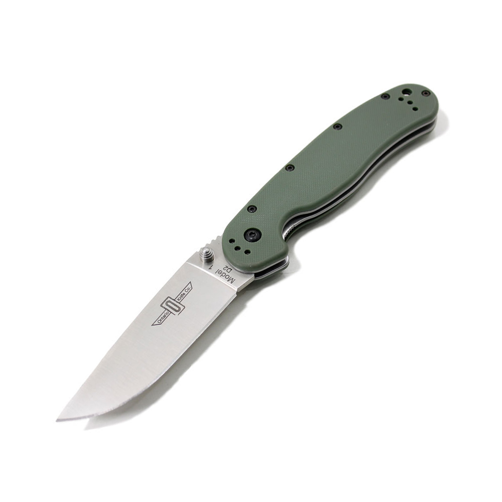 Ontario Rat 1 D2 Linerlock OD Green 8867OD 1