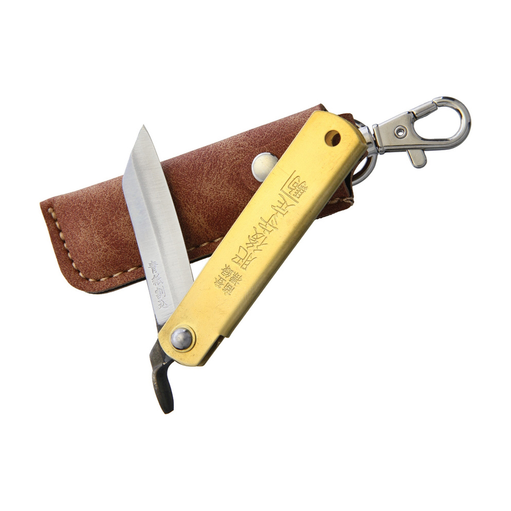 Higonokami Folder Brass Blue Paper Steel 2