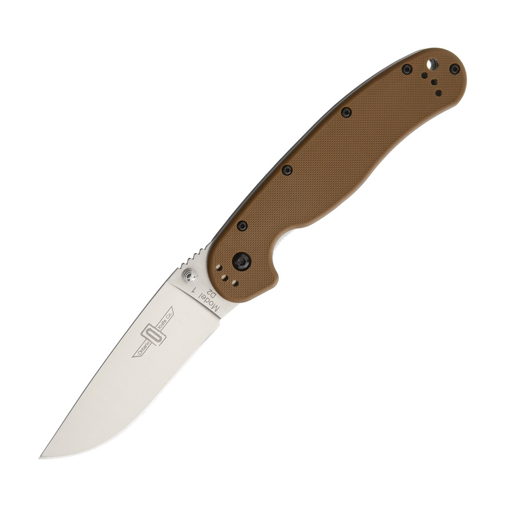 Ontario Rat 1 D2 Linerlock Coyote Brown 8867CB 1