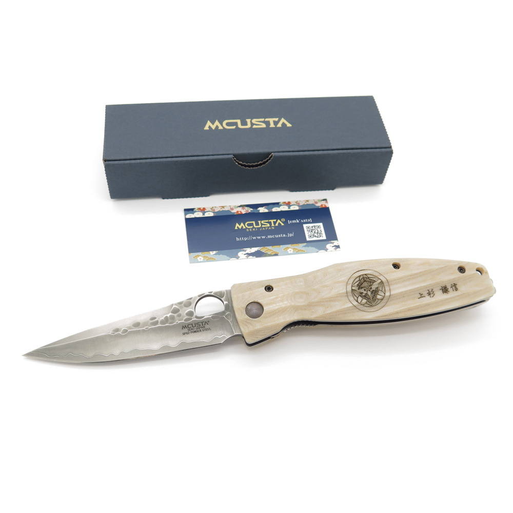 Mcusta MC-185G Sengoku Uesugi Kenshin SPG2 San Mai White Micarta 6