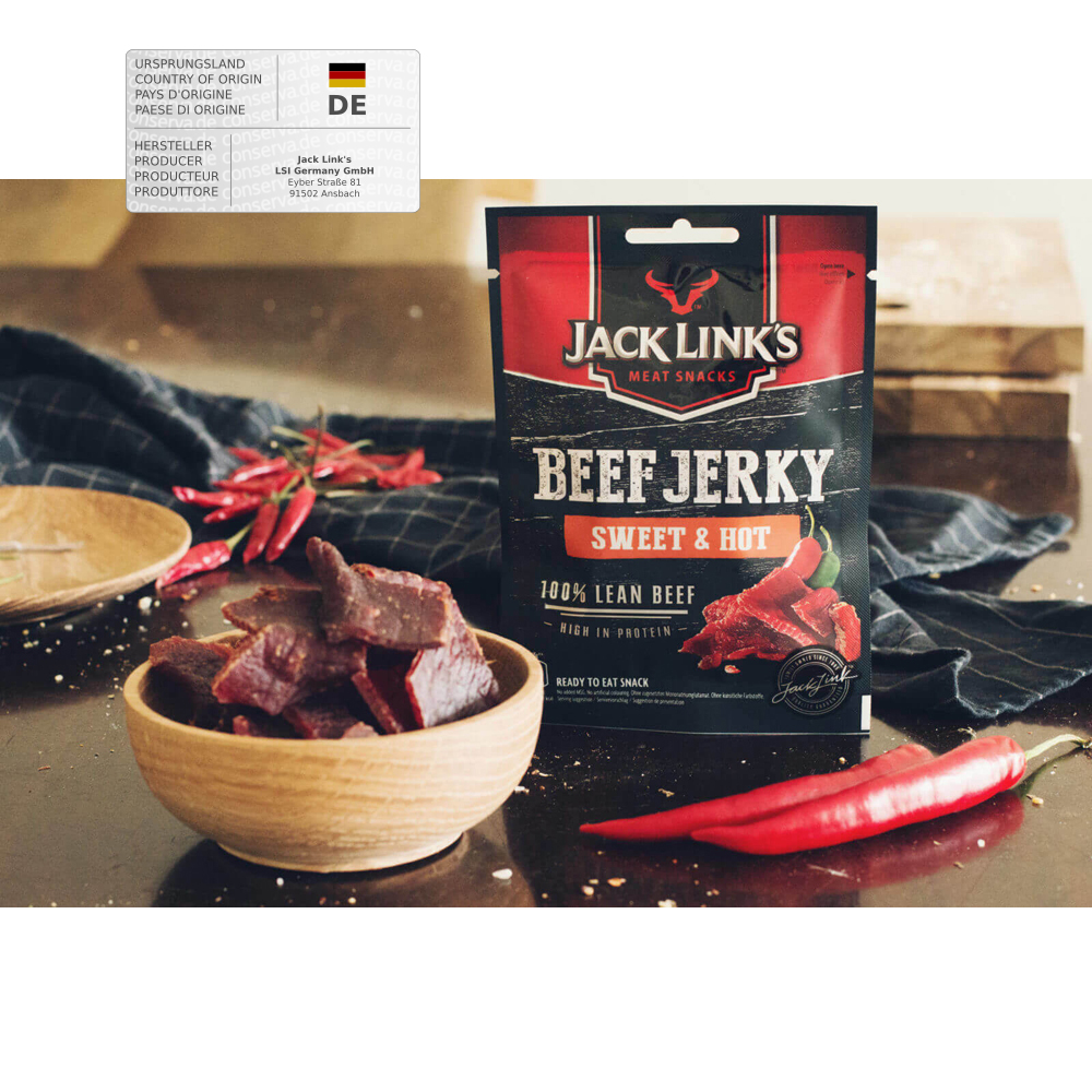 Jack Links Сушено говеждо Beef Jerky Sweet &amp; Hot 40гр. 2