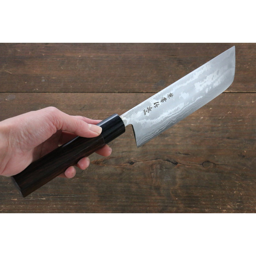 Kanetsune Nakiri Zen-Bokashi Damascus Blade KC-463 5