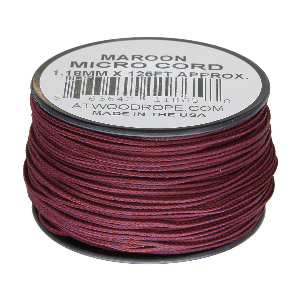 Плетено влакно Atwood Rope Micro Cord 125 ft Maroon 1