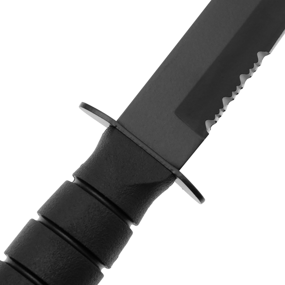 KA-BAR 5055 Short Black Tanto Combo Blade Black Kydex 5