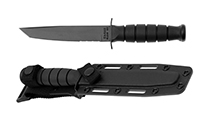 KA-BAR 5055 Short Black Tanto Combo Blade Black Kydex
