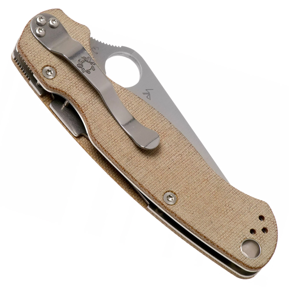Spyderco C81MPCW2 Para Military 2 Brown Canvas Micarta Cru-Wear 4