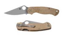 Spyderco C81MPCW2 Para Military 2 Brown Canvas Micarta Cru-Wear
