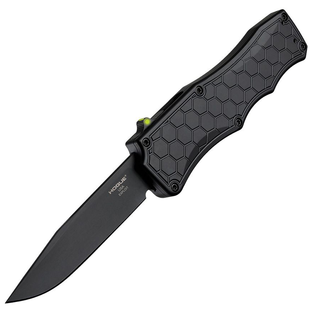 Hogue Exploit OTF AUTO Knife 3.5 Matte Black Tritium Infused Trigger 34057 1