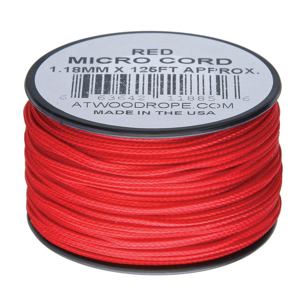 Плетено влакно Atwood Rope Micro Cord 125 ft Red 1