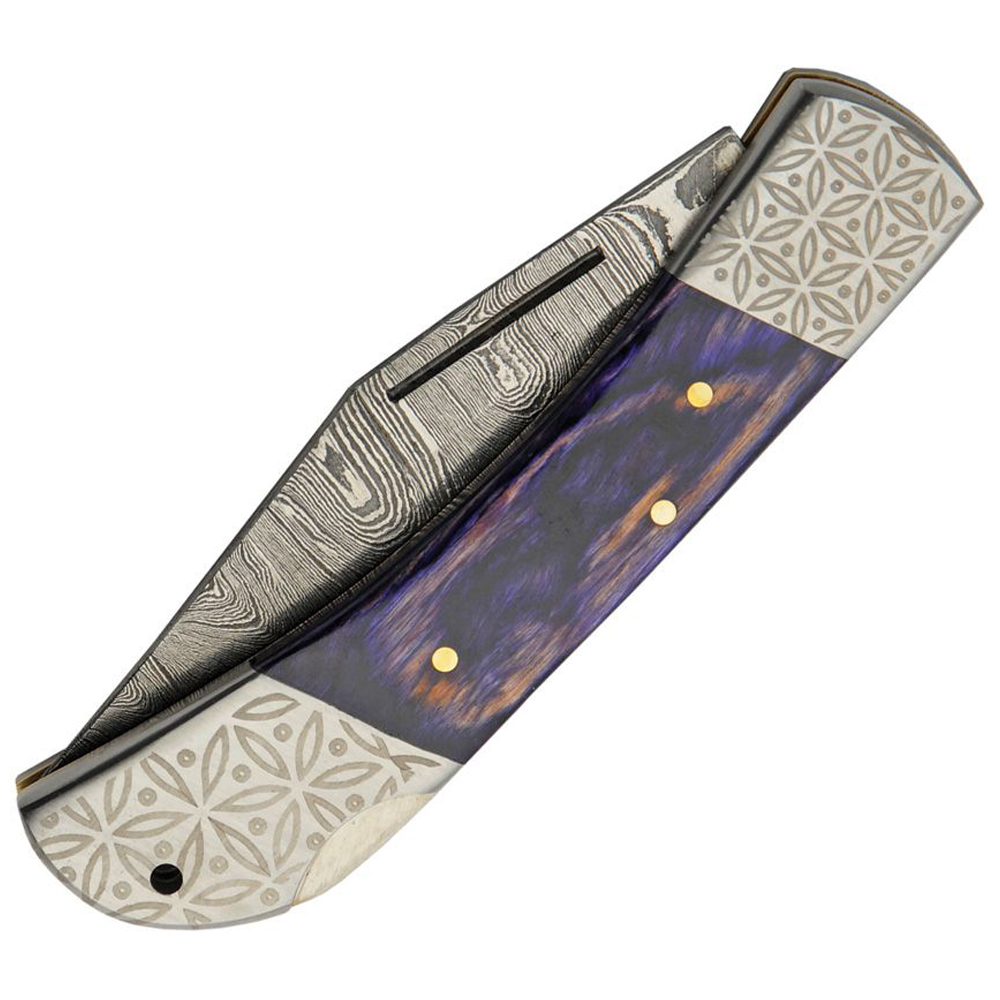 Damascus 1311 Opal Blue Lockback 2