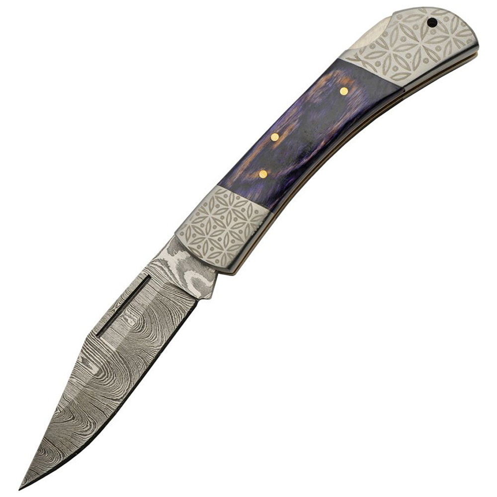 Damascus 1311 Opal Blue Lockback 1