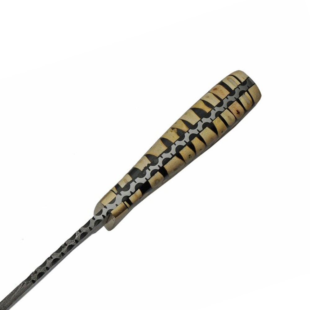 Damascus Fixed Blade Knotted Wood 5