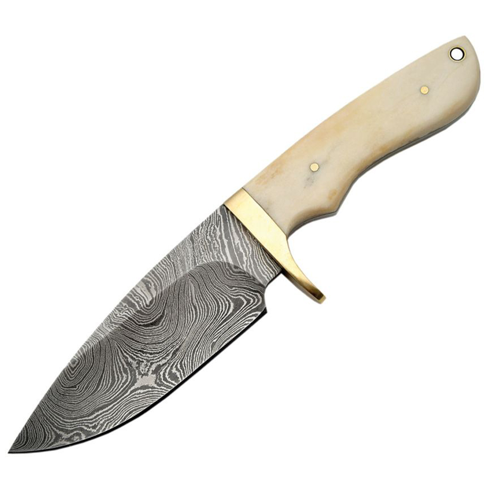 Damascus Fixed Blade Bone Handle  1