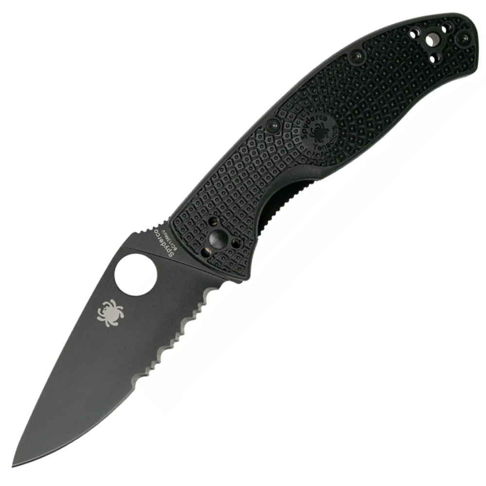 Spyderco Tenacious Serrated Lightweight Black C122PSBBK  1