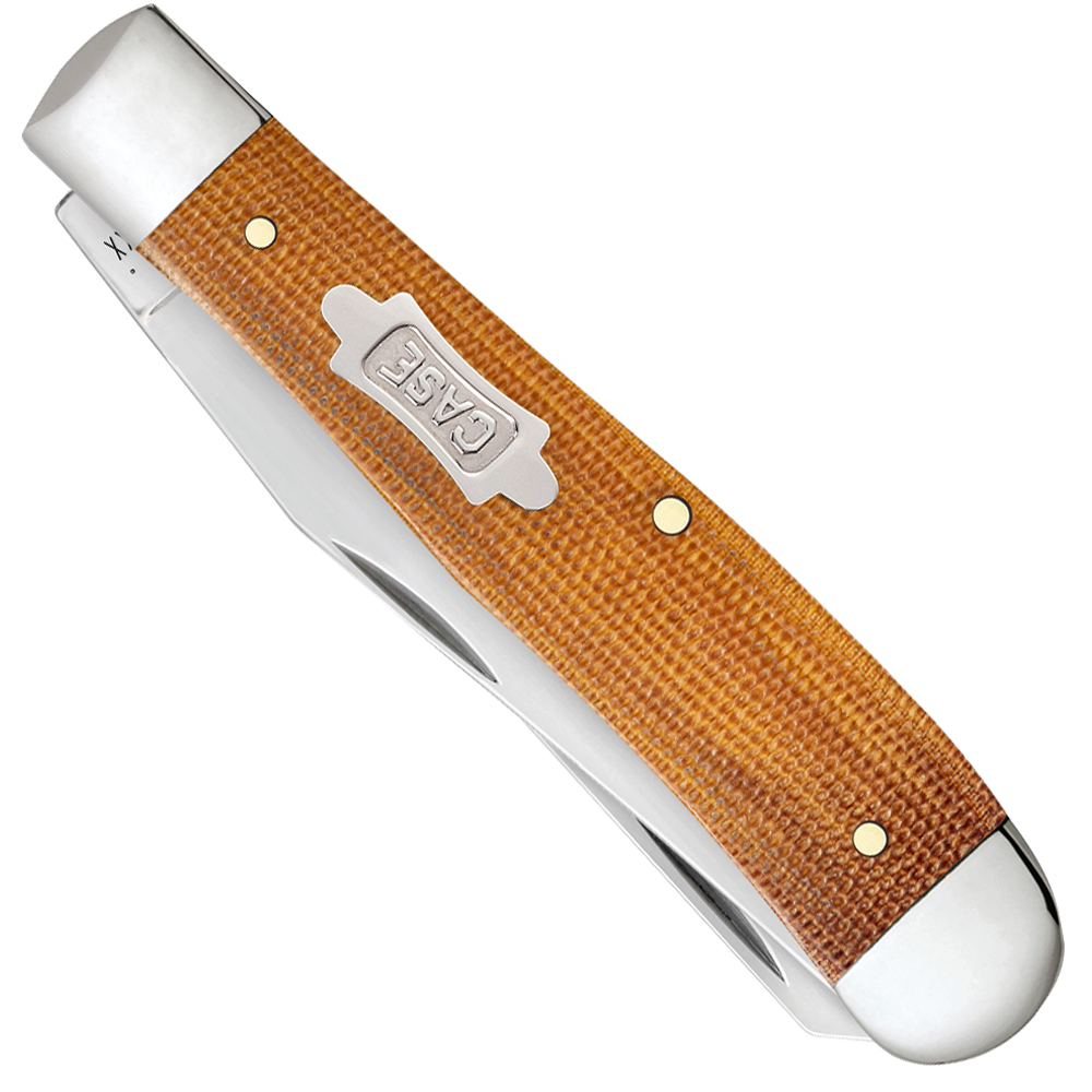 Case SS Natural Canvas Micarta Smooth Trapper 23690  2