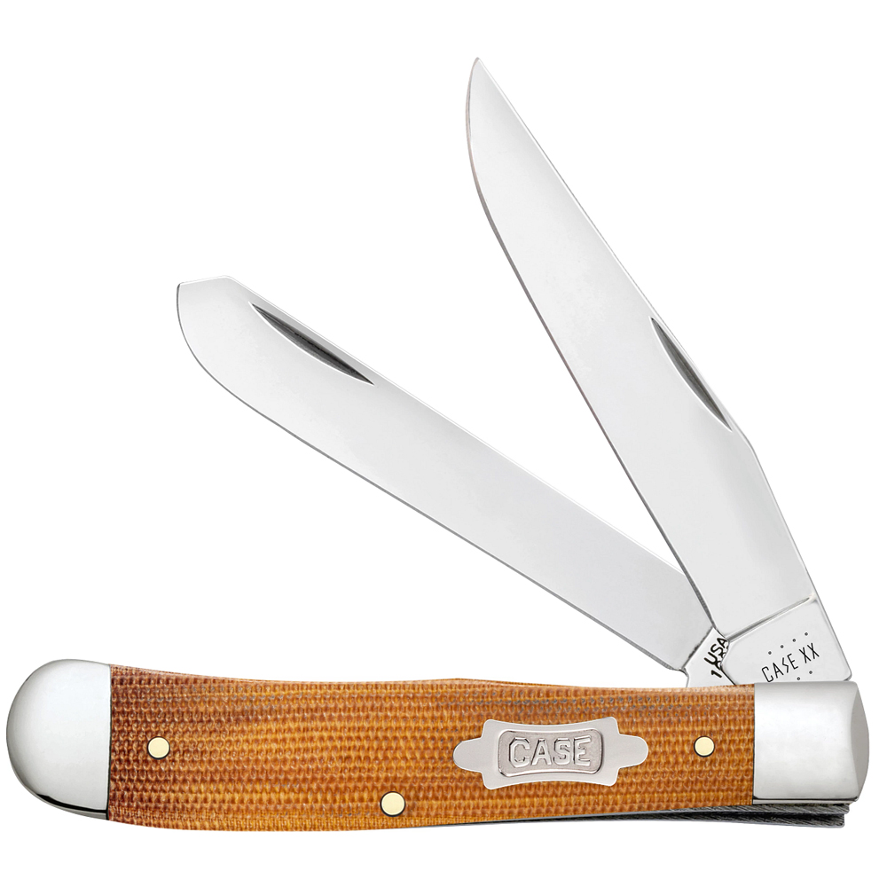 Case SS Natural Canvas Micarta Smooth Trapper 23690  4