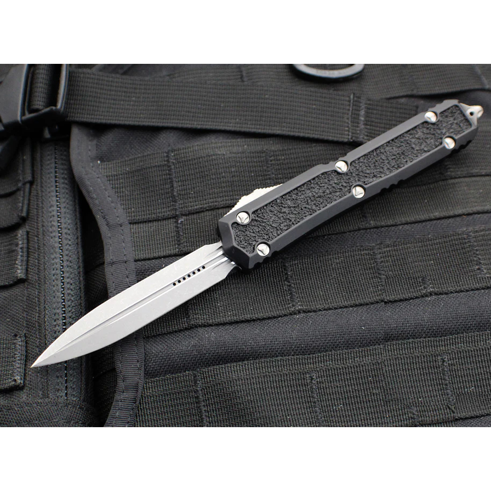 Microtech Makora D/E Ss OTF Automatic Knife Black Nikel Boron Inlay 20610APS 3