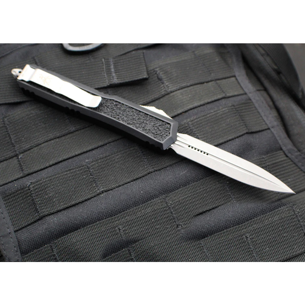 Microtech Makora D/E Ss OTF Automatic Knife Black Nikel Boron Inlay 20610APS 4