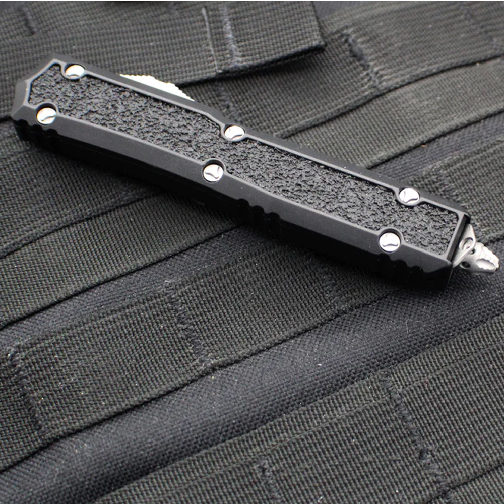 Microtech Makora D/E Ss OTF Automatic Knife Black Nikel Boron Inlay 20610APS 5