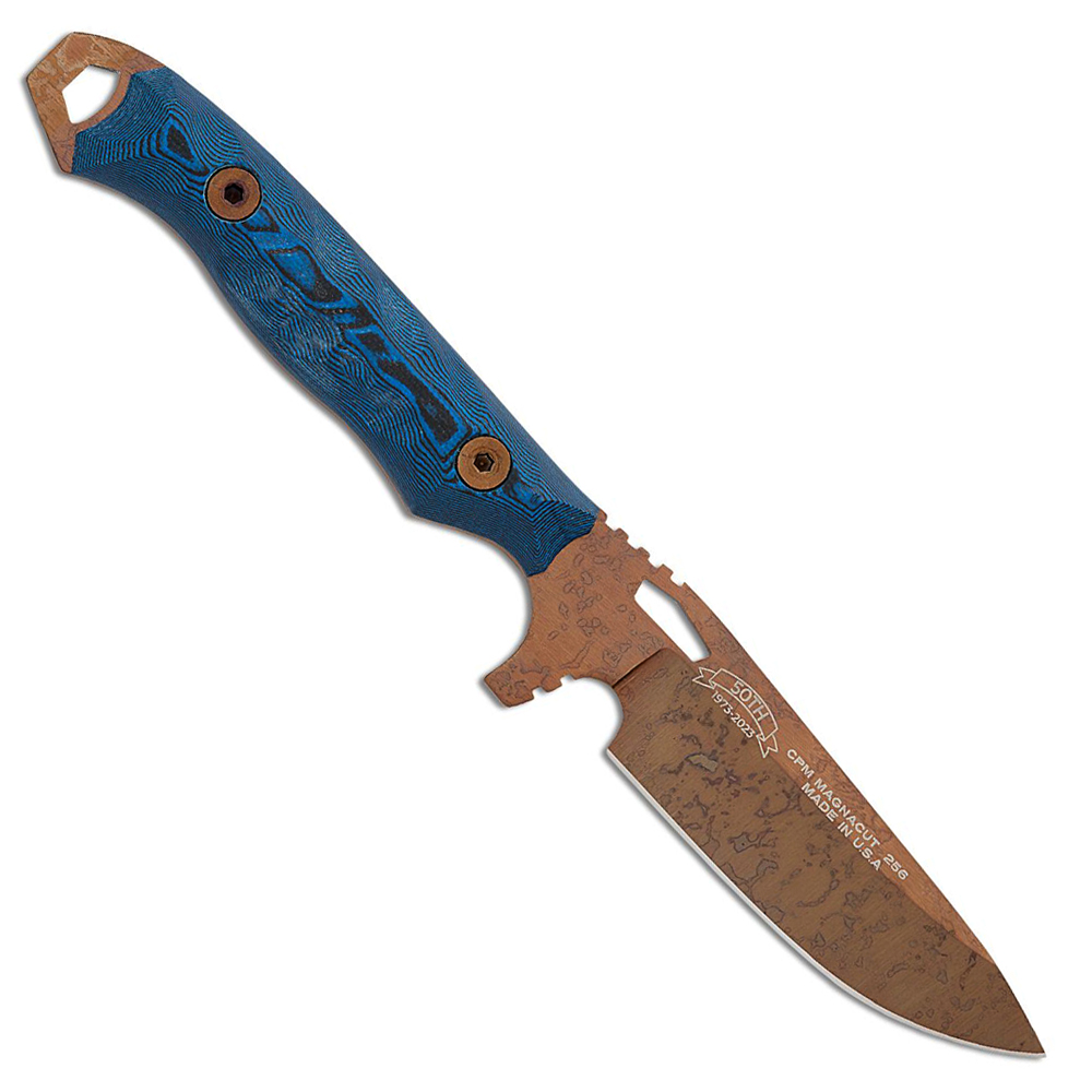 Dawson Smuggler CPM-MagnaCut Arizona Copper Scorched Earth Blue/Black G10 2