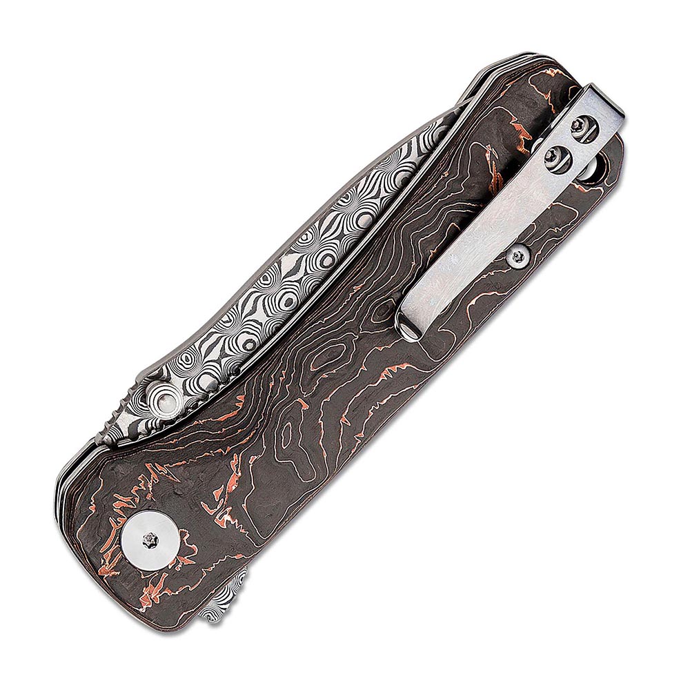 Сгъваем нож QSP HAWK DAMASCUS CARBON FIBER QS131-S Copper Foil 2