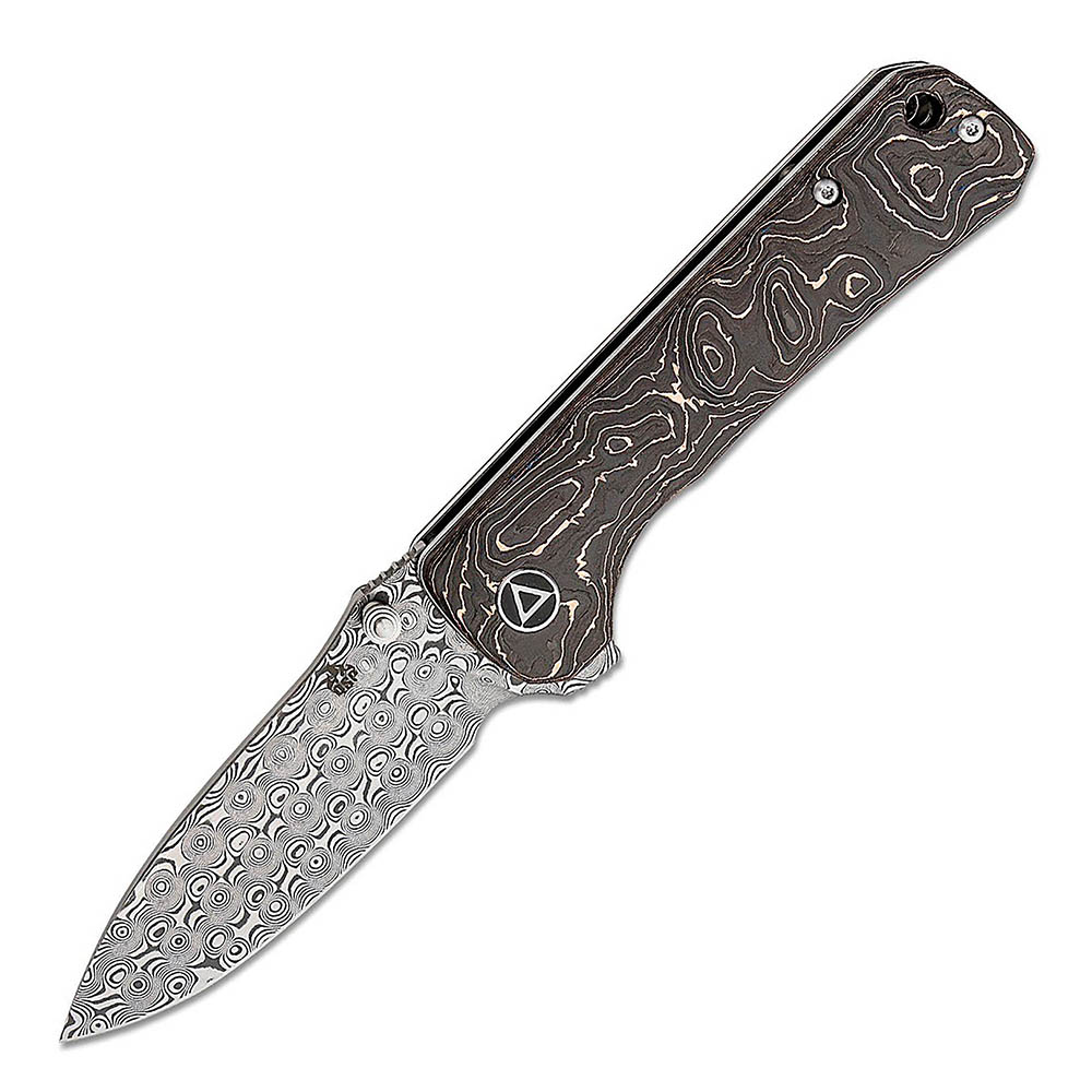 Сгъваем нож QSP HAWK DAMASCUS CARBON FIBER QS131-S Copper Foil 4