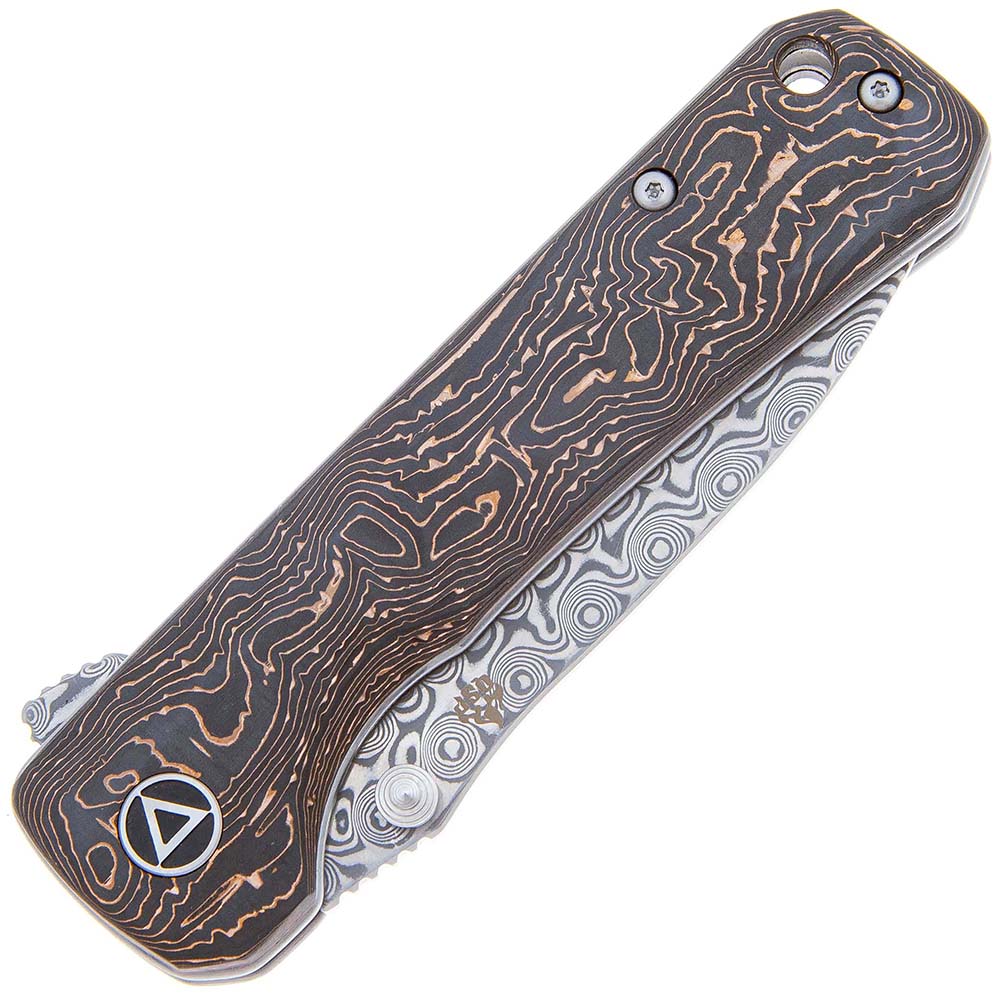 Сгъваем нож QSP HAWK DAMASCUS CARBON FIBER QS131-S Copper Foil 1