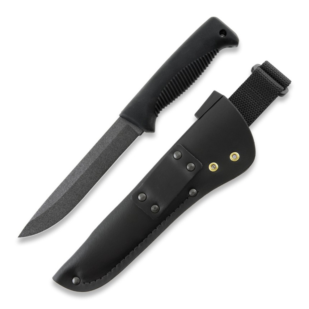 Peltonen M95 Ranger Puukko Black PTFE Teflon FJP001 Leather Black Sheath 2