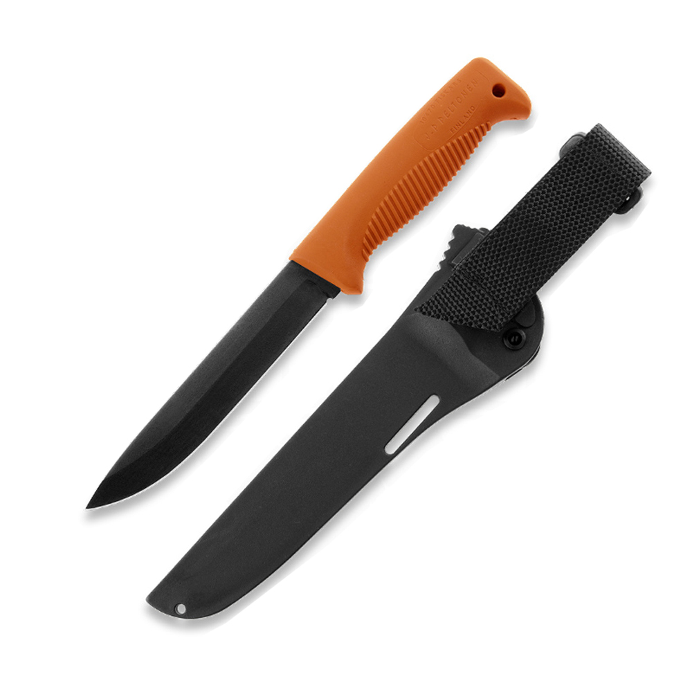 Peltonen M95 Ranger Puukko Black Cerakote FJP140 Composite Orange Sheath 2