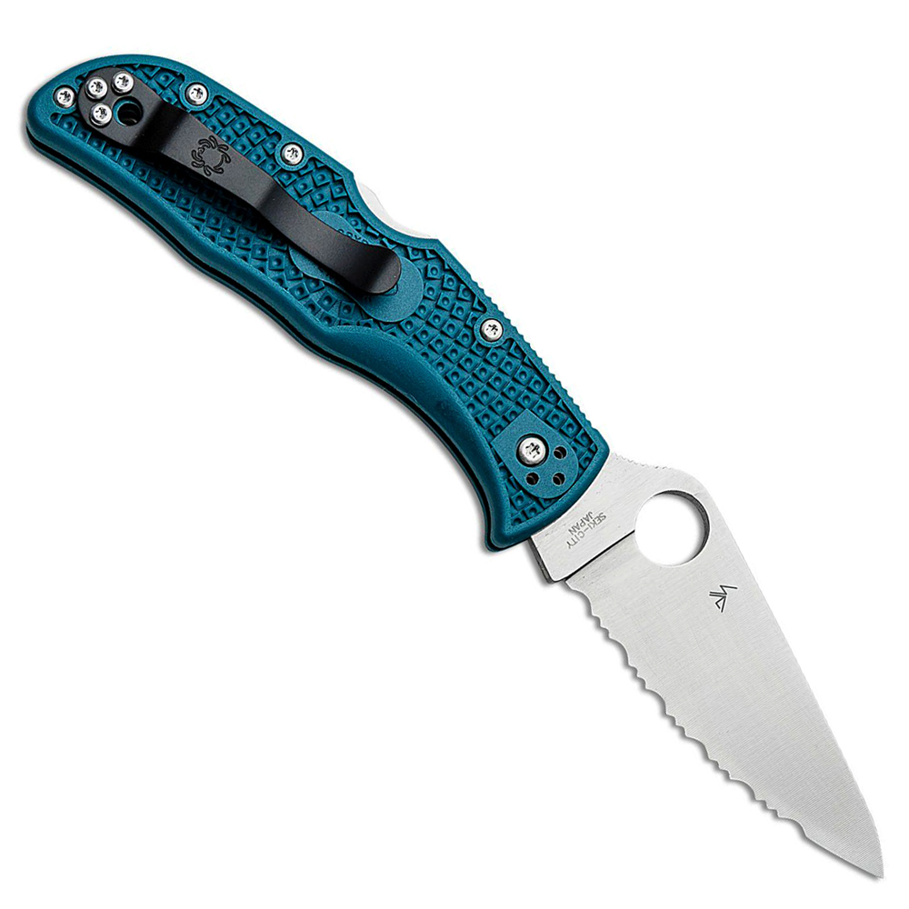 Spyderco Endela K390 Satin Serrated Blue FRN C243FSK390 2