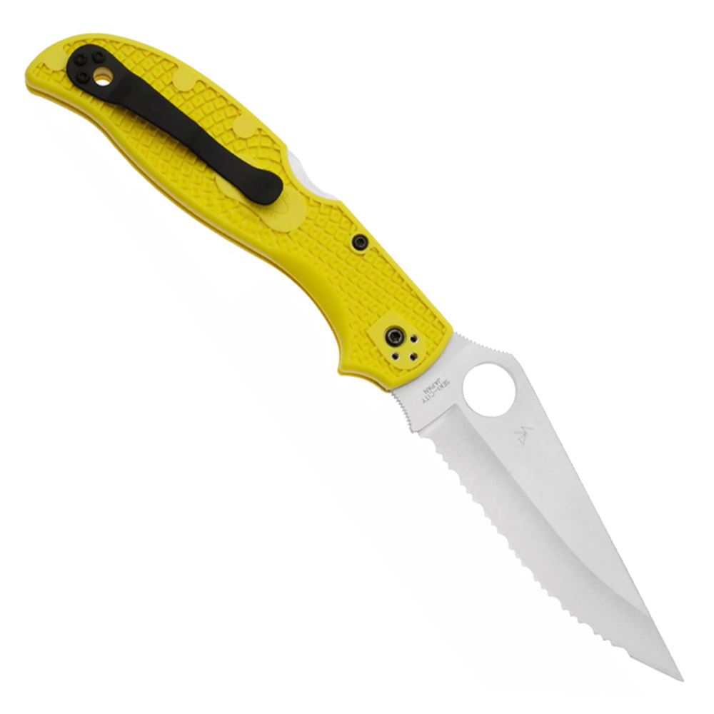 Spyderco C258SYL Stretch 2 XL Salt Yellow Serrated  FRN H2 2