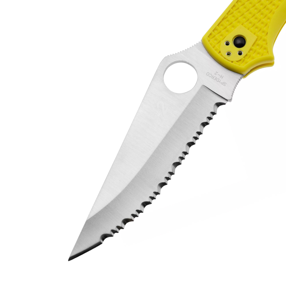 Spyderco C258SYL Stretch 2 XL Salt Yellow Serrated  FRN H2 4