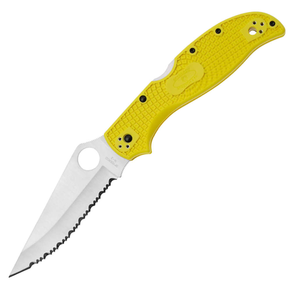 Spyderco C258SYL Stretch 2 XL Salt Yellow Serrated  FRN H2 1