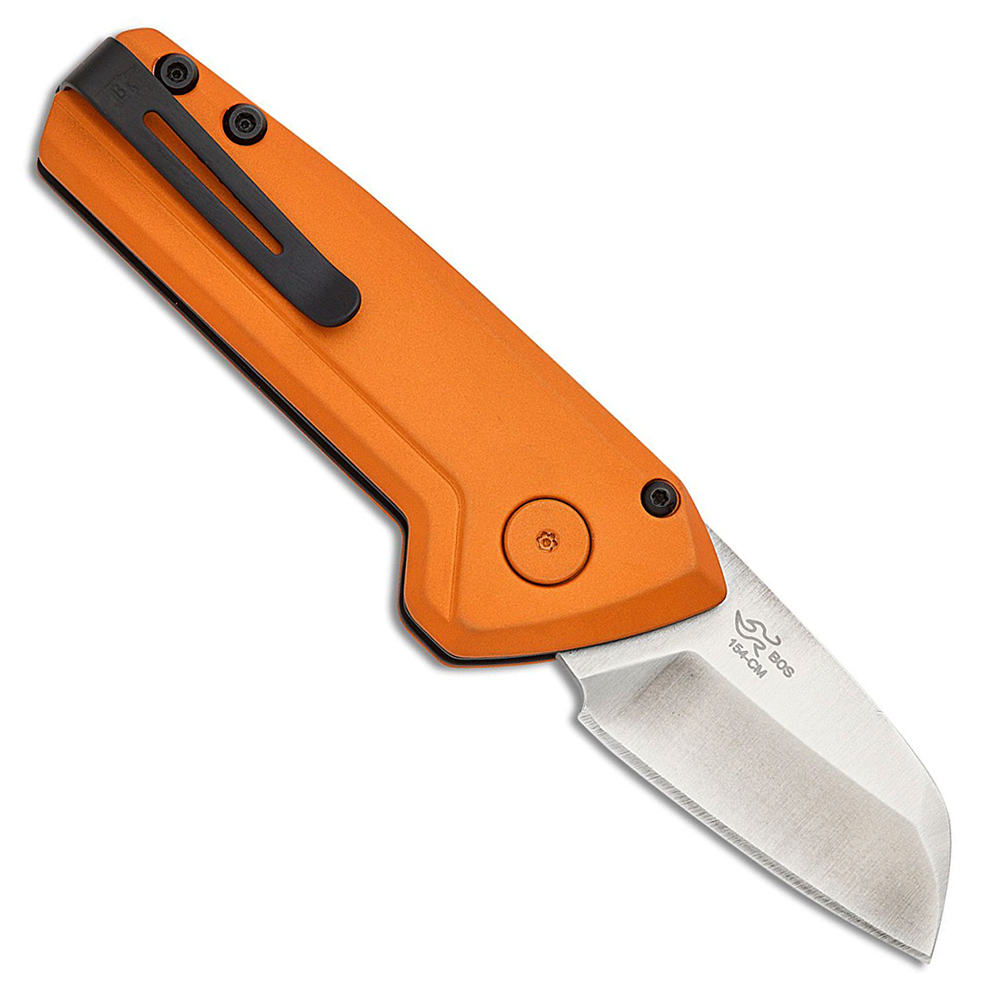 Buck 839 Mini Deploy AUTO Button Lock 154CM Orange Aluminum 2