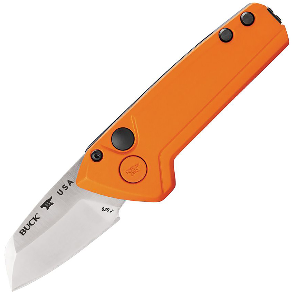 Buck 839 Mini Deploy AUTO Button Lock 154CM Orange Aluminum 1