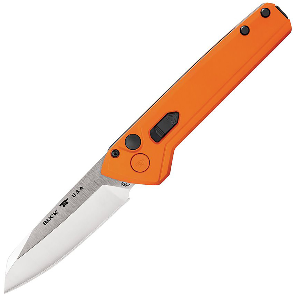 Buck 838 Deploy AUTO Button Lock 154CM Orange Aluminum 1