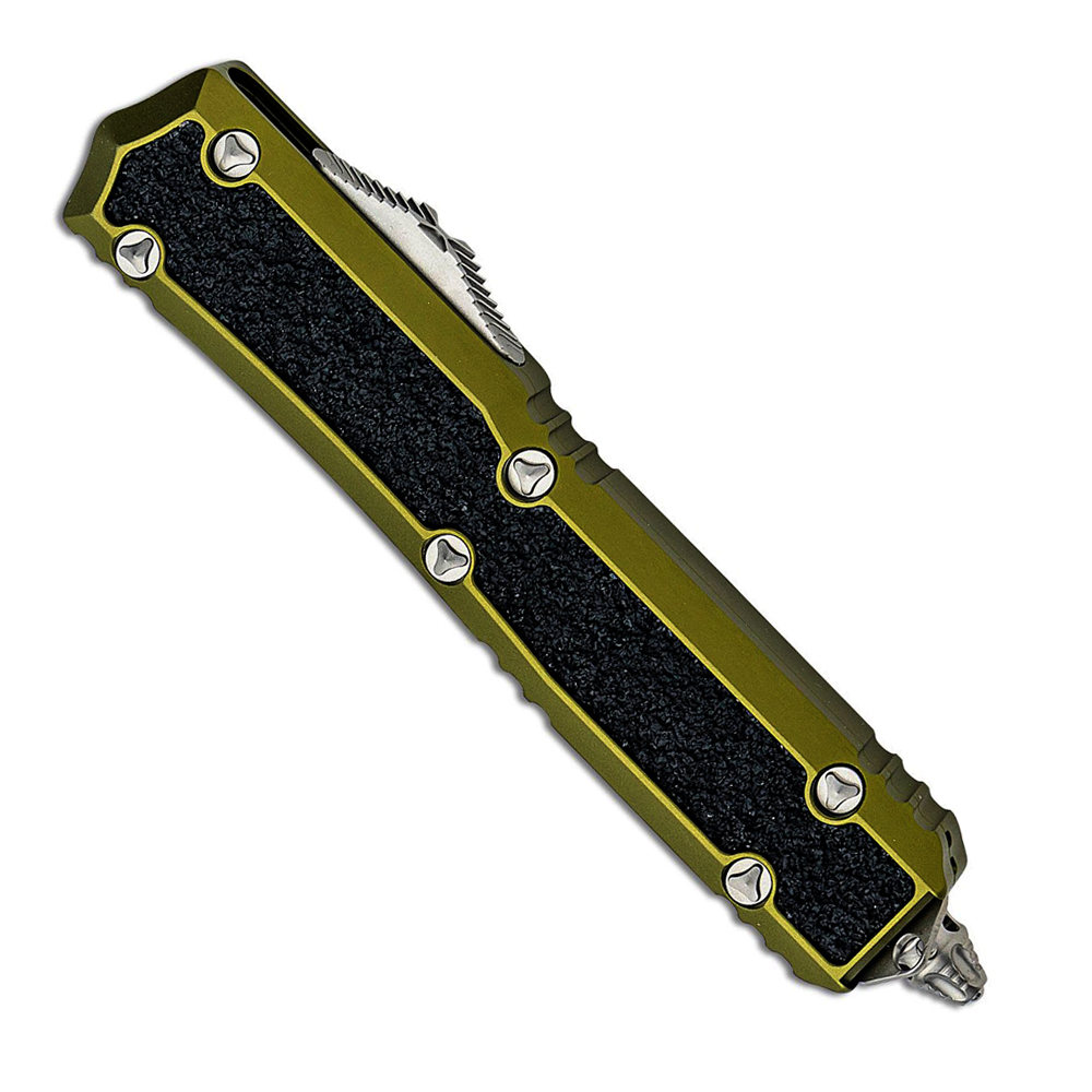 Microtech Makora D/E OTF MCT20610ODS Stonewashed Double Edge Dagger OD Green Aluminum Handles with Black Traction Inlays 3