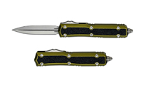 Microtech Makora D/E OTF MCT20610ODS Stonewashed Double Edge Dagger OD Green Aluminum Handles with Black Traction Inlays