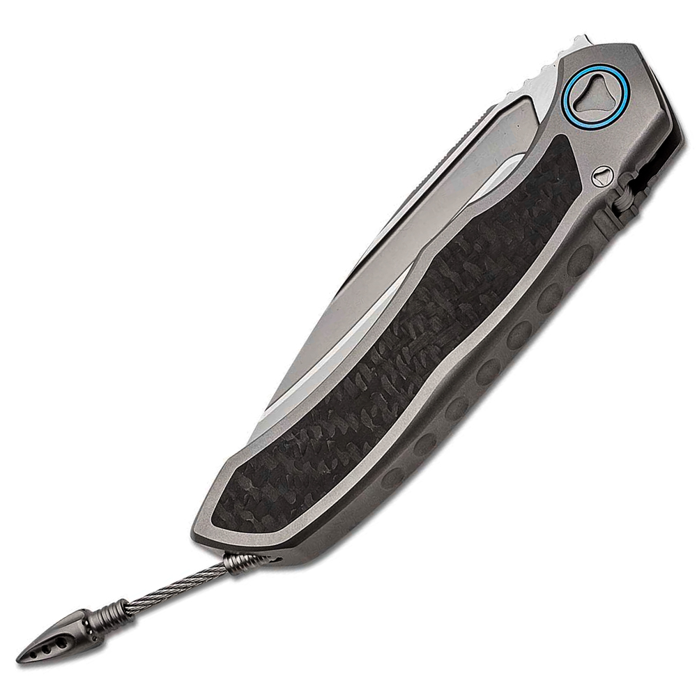 Microtech Anax M390 Blasted Drop Point Blade MCT190C7CFITI 3