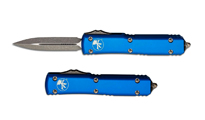 Microtech Ultratech AUTO OTF Apocalyptic Double Edge Dagger Blue Aluminum MCT12210APB
