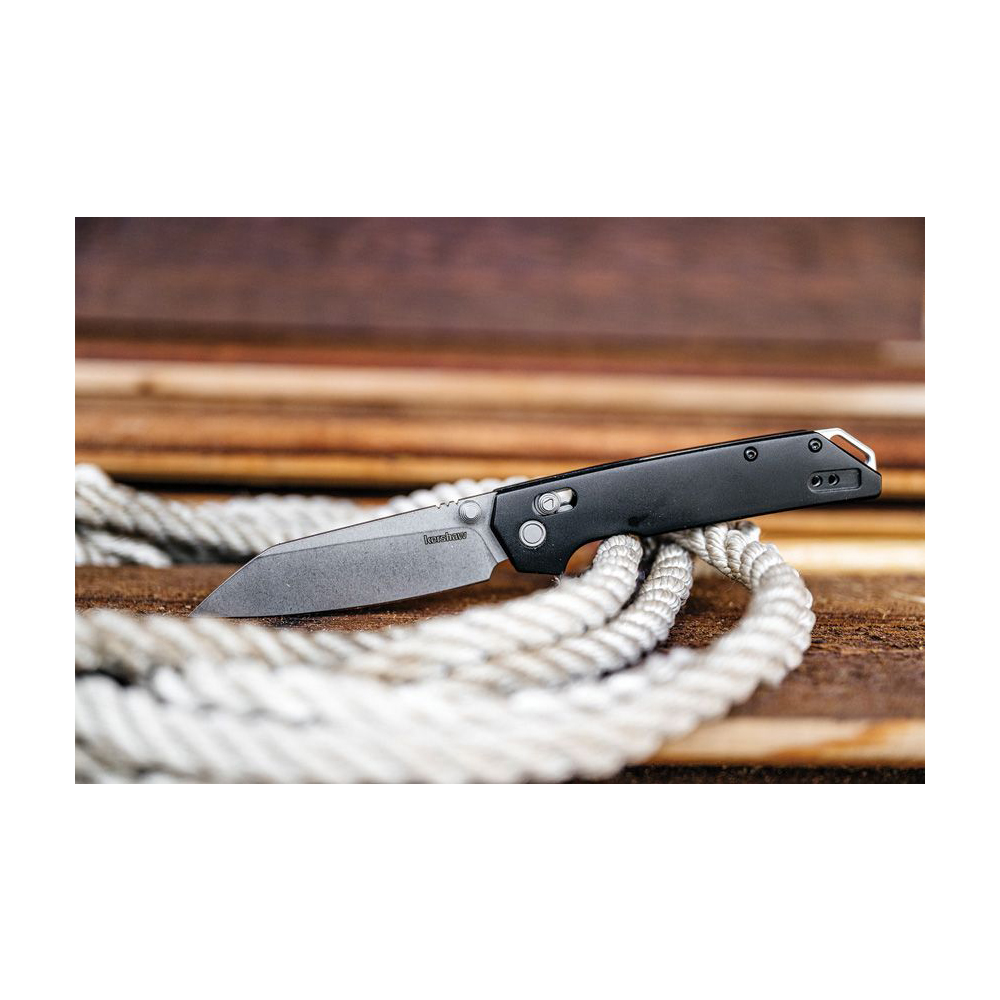 Kershaw 2038R Iridium DuraLock KVT D2 Stonewashed Reverse Tanto Black Aluminum  8